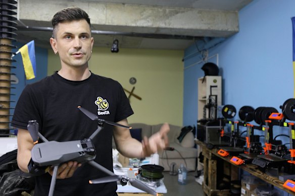Anton Chernysh quit his job as an IT consultant to design drones soon after the war started.