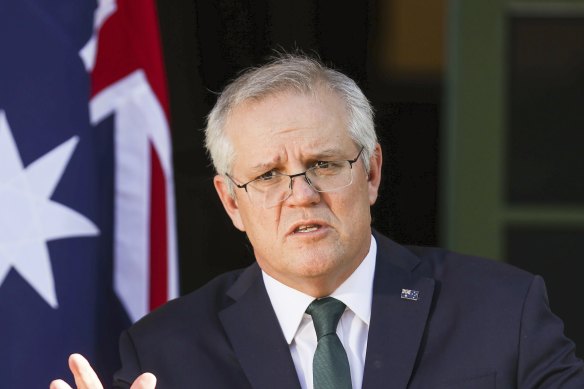 Blame game: Morrison was upbraided on FM radio over the vaccine rollout and called upon repeatedly to apologise.