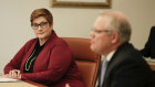 Moving beyond 'negative globalism': Minister for Foreign Affairs Marise Payne and Prime Minister Scott Morrison.