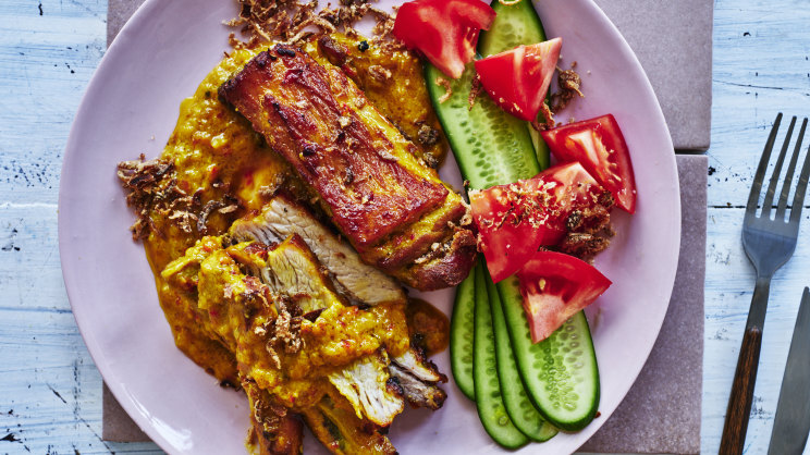 Adam Liaw’s turmeric and coconut baked pork belly-image