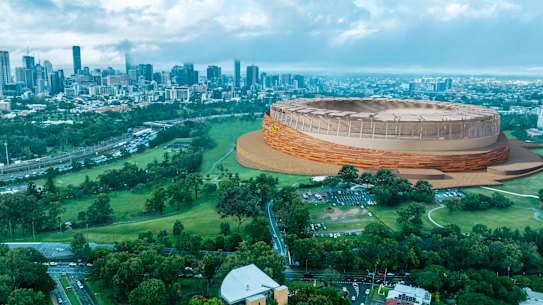 The Save Victoria Park community group has released images of its fears a stadium would dominate the precinct.