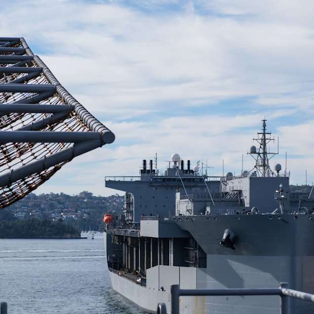 The launch of the 2025 Talisman Sabre on board the flight deck of HMAS Adelaide.