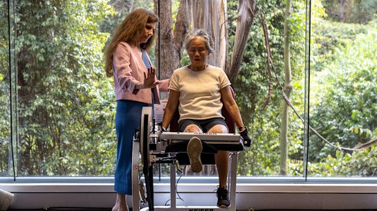 Professor Maria Fiatarone Singh with patient Alice Chan. With a tailored exercise plan for those with early osteoporosis, she says, “For the most part, people feel strong quickly, within weeks.”