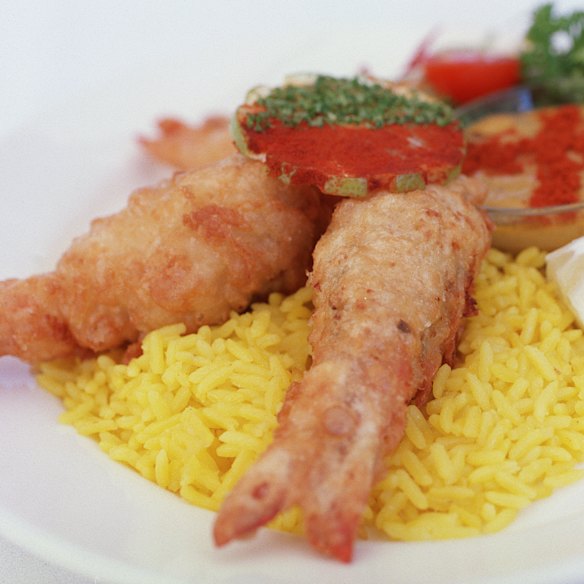 The giant stuffed prawns at Danny’s. 
