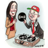 Spinning a tune: Anthony Albanese and Jacinda Ardern.
