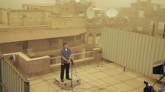 Dean Yates, then Reuters’ Iraq bureau chief, on the roof of his
Baghdad office in 2008.