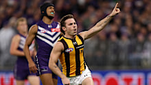 Nick Watson celebrates a goal.
