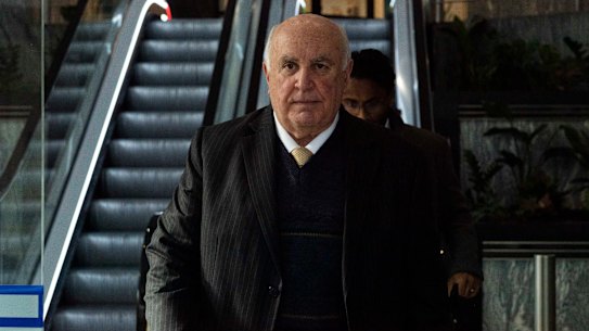 Former councillor Vince Badalati leaves the ICAC on Wednesday.