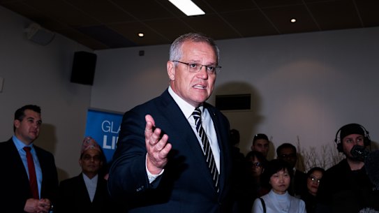 Prime Minister Scott Morrison in Melbourne on Tuesday.