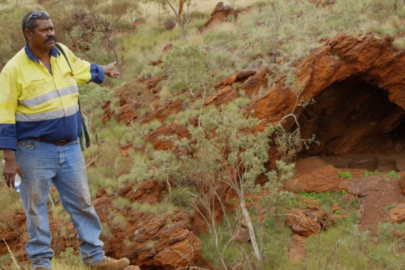 Before: Traditional owner Harold Ashburton at Juukan Gorge in 2015. 