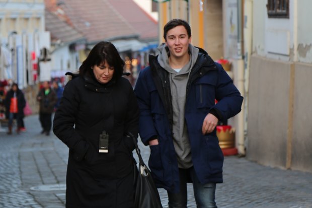 Kathy and Stuart on the European holiday they took after he finished high school.