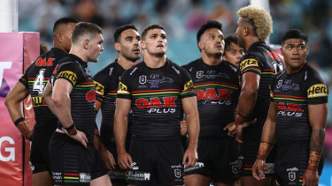 Nathan Cleary and the Panthers watch on as the grand final slips away in 2020.