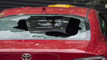 Cars across Sydney sustained severe damage in the December storm.