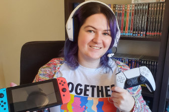 Jess Zammit with her Switch and PlayStation 5 controller. She says sheâ€™s working on tracking down an Xbox Series X.