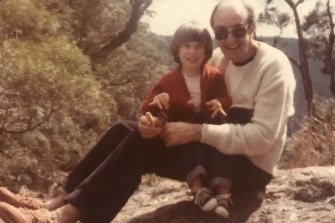 The author and her father at Springbrook, QLD in 1985.