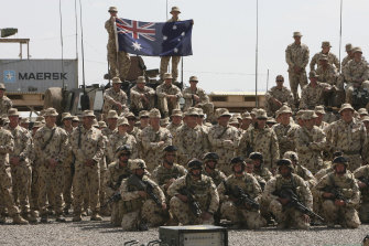 Australian soldiers at `Kamp Holland` Military base in Tarin Kowt, Afghanistan in 2007.