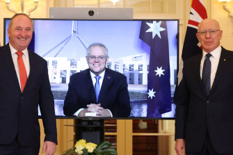 Prime Minister Scott Morrison attended by video link.