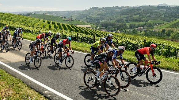 Stunning French landscapes: riders on stage three of the Tour de France last year.