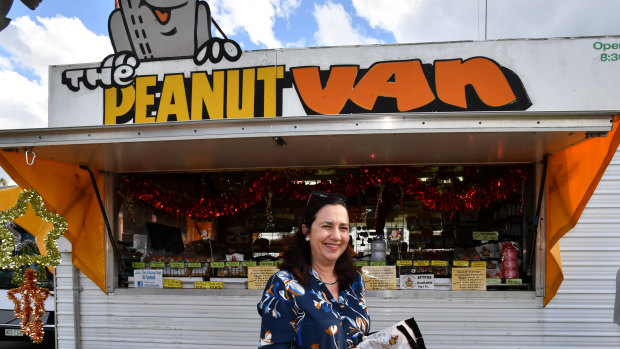 Queensland Premier Annastacia Palaszczuk Kingaroy at the peanut van in Kingaroy.