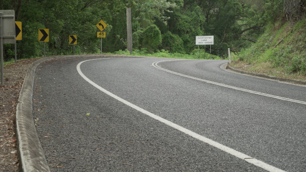 The part of Kyogle Road where Karl Langheinrich died. 
