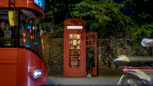 A restored phone box houses a community library in South London.