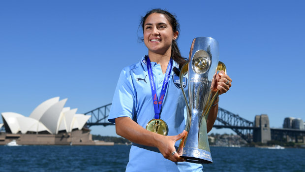 Happy days: Fresh from steering Sydney FC to the W-League title, Teresa Polias is in the mix for her first Matildas appearance since 2015