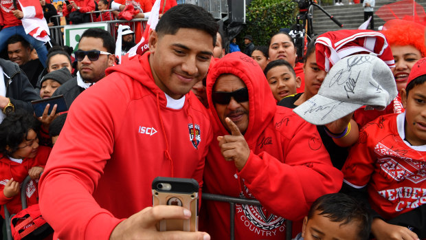 Star power: Jason Taumalolo has been surprised by the level of support from Tonga fans.