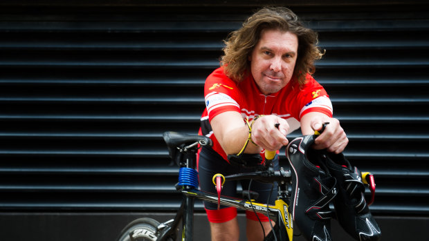 Rod Marshdale, of Albury, is in Canberra to compete in a triathlon in the national capital on Saturday after receiving a double lung transplant.