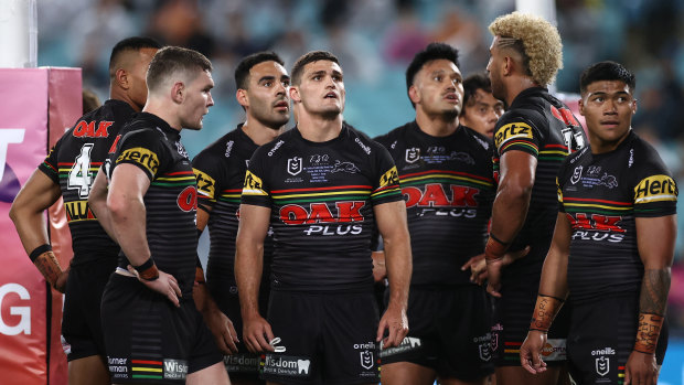 Nathan Cleary and the Panthers watch on as the grand final slips away in 2020.