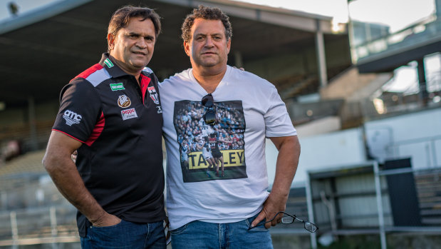 25 years on: Nicky Winmar and the photographer that took the iconic photo, Wayne Ludbey.