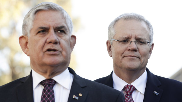 Aged Care Minister Ken Wyatt, alongside Prime Minister Scott Morrison.