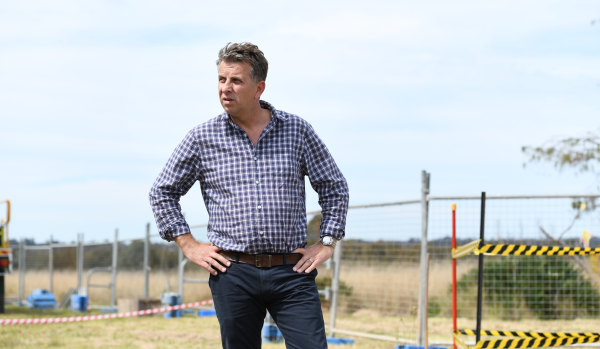 Transport Minister Andrew Constance at the site of the Western Sydney Airport.