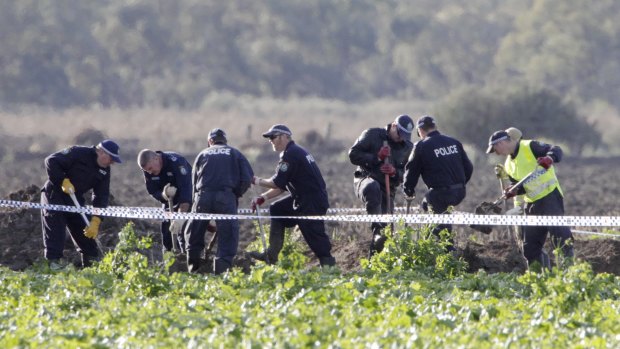 Police from Strike Force Fitr continue the search for the remains of Donald Mackay’s in 2013.