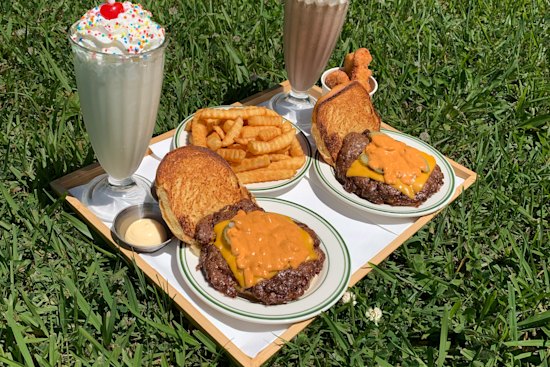 Pitstop Hamburger’s smash burgers and shakes.
