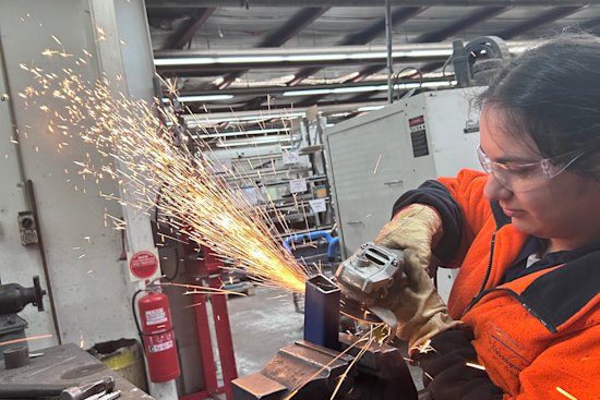 Lavena Yaqo is juggling year 12 studies with a metalwork apprenticeship.