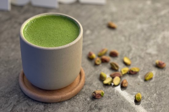 Pistachio matcha at Naau Cafe.