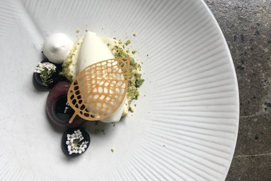 Local cherries and coconut sorbet at Moke in Flinders.