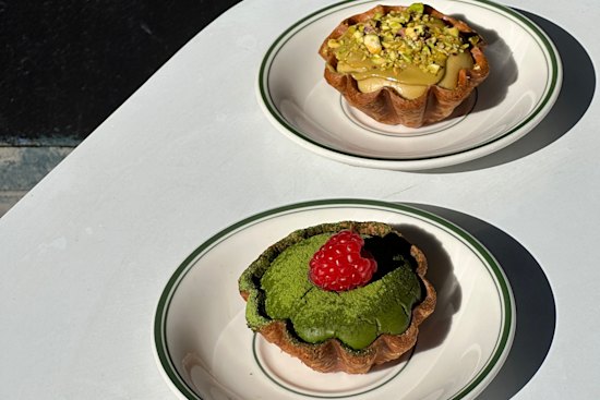 Matcha and pistachio tarts from Yin Viennoiserie.