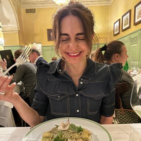 Pia dining at Ristorante Da Giacomo in Milan.
