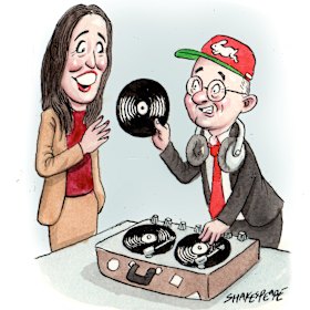 Spinning a tune: Anthony Albanese and Jacinda Ardern.