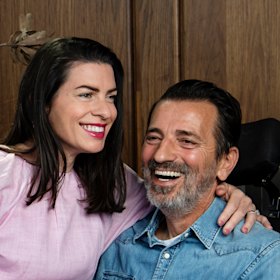 Boris with his physio wife Naomi Tosic in 2021.