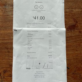 The bill at Too Good Co.