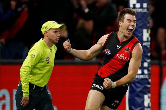 Zach Merrett will lead the young Bombers into a new era.