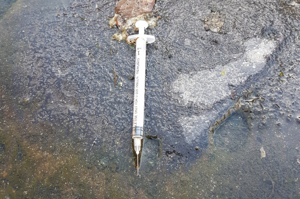 A needle on a Richmond street.