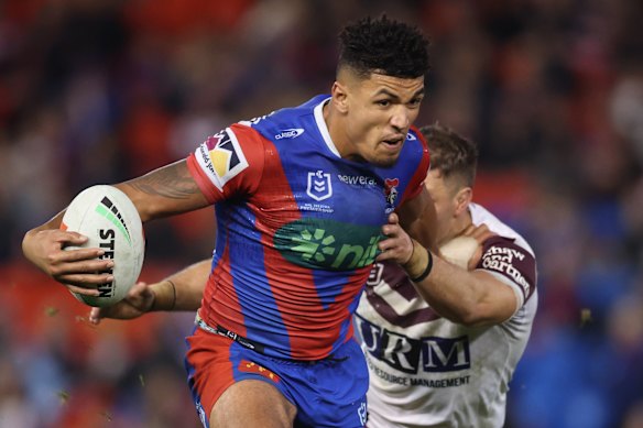 Kai Pearce-Paul takes on Manly.