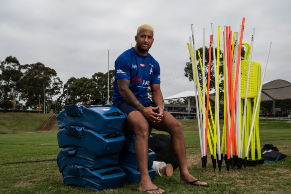 Kikau at St Gregory’s College for Canterbury’s preseason camp.