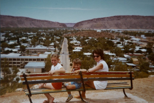 Family photo: Sharon, Peter and Beth Young in Alice Springs soon after the hijack.