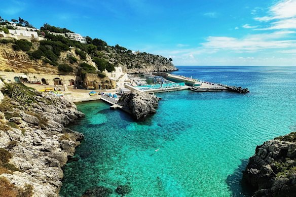 Castro Marina, na costa do Adriático, na região de Salento.