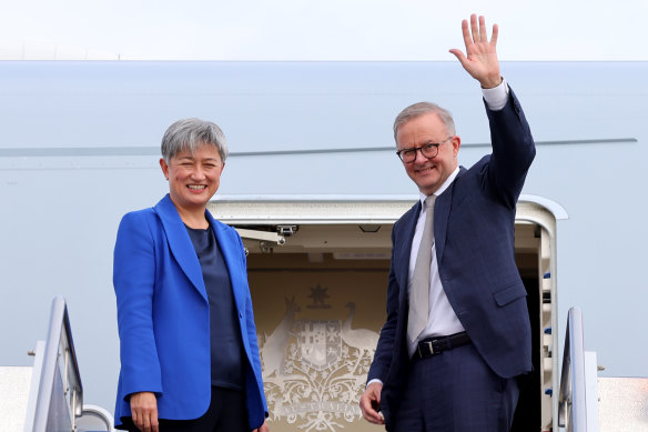 Foreign Minister Penny Wong with Prime Minister Anthony Albanese. 