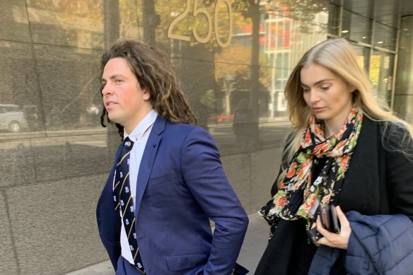 Callum Buczak and girlfriend Alexandra McDonough pictured leaving court last May.